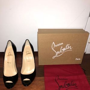 Christian Louboutin Maryl 120 Black Patent Pumps